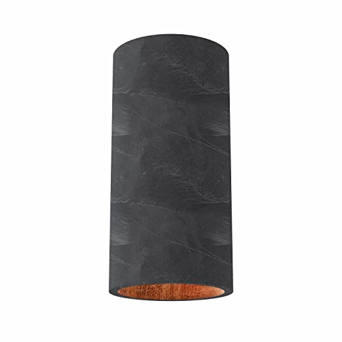 Tivendis Betoniq Beton Deckenleuchte modern klein DONOMA außen schwarz innen Kupfer - Industrial Design Betonlampe Deckenlampe mit LED Leuchtmittel GU10 - Lampe in Betonoptik für Decke