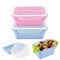 Plegable Fiambrera de Silicona, 2 Piezas Recipientes de Silicona, Plegable de Silicona Recipientes, Reutilizable Recipientes para Alimentos Adecuado para Cocina Nevera Camping Picnic Oficina