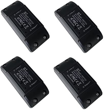 proAMEDEN Smart Switch WiFi, 220 V, App Tuya/Smart Life, Compatibile con Alexa e Google Home (WIFI 10A), Nero