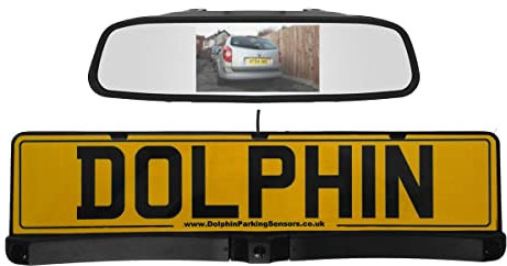 Dolphin Automotive Number Plate Mounted Parking Sensors AND Rear Reversing Camera Kit WITH Optional 4.3 Dashboard Monitor / Screen (with 4.3 Mirror Monitor)