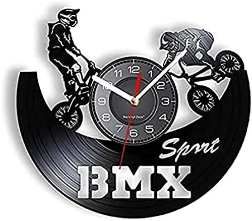 Relojes de Cocina Reloj de Pared de Pared Deporte Extremo Disco de Vinilo Carreras Bicicleta Competición Hogar Joven 3D Clásico Estilo Libre Motocross Números Romanos
