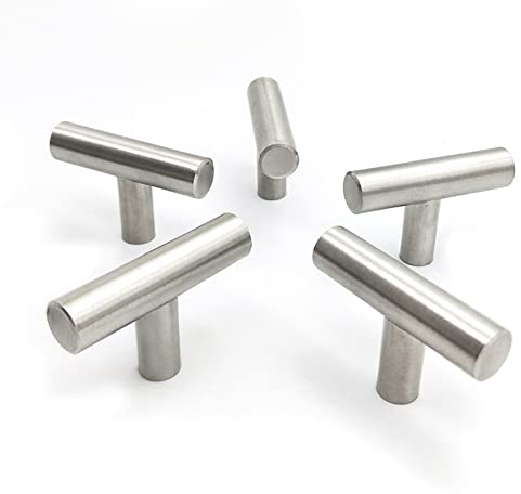 Brateuanoii 15 Piezas Tiradores Cocina, Tiradores Armarios, Mango Del Cajón En Forma De t, Adecuado Para Cajones, Armarios, Puertas, Ventanas, Plata Cepillada