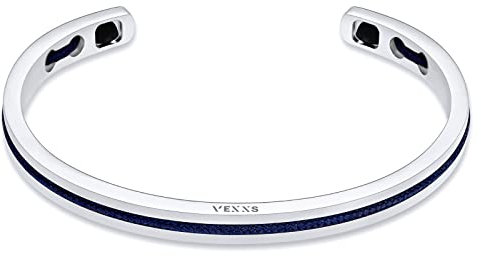 VEXXS Men's Cuff Bangle Bracelet With Lucky Braiding Ropes, 18K Real Gold Plated Bracelet for Men, Men’s Gold Bracelet Durable No Color Fading Gift for Men