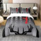 Jagd Thema 100% Baumwolle Bettbezug,Hirsch Bettwäsche Set Elch Geweih Rot Gun Print Tröster Bezug 135x200 Schwarz Weiß Grau Streifen Retro Stil Jäger Bett Sets mit 1 Kissenbezug Schlafzimmer Dekor