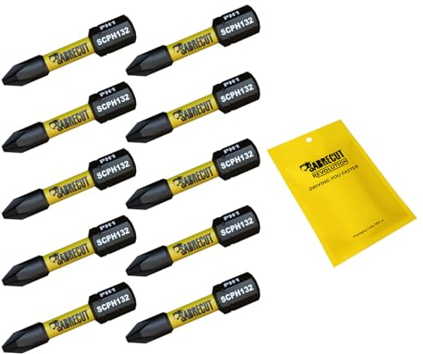10 x SabreCut SCPH132_10 32mm PH1 Magnetic Impact Screwdriver Driver Bits Set Phillips Heavy Duty