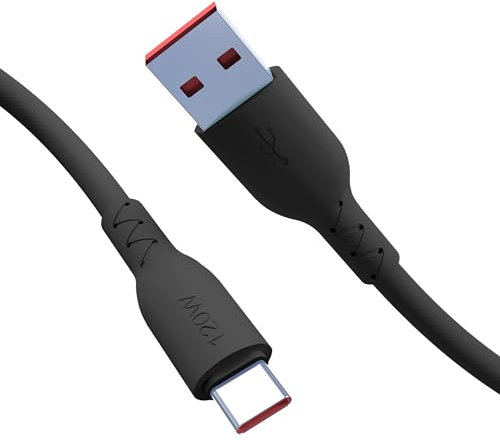 Nolhel Cavo USB Type-C 120W - Cavetto Cellulare Tipo C Ricarica Rapida - Cavo USB C in Tpe Colorato Super Resistente Compatibile con Smartphone e PC (Nero, 2 m)