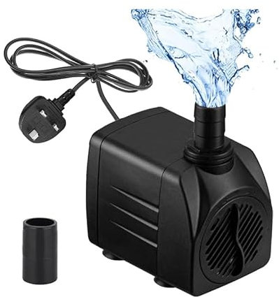 Mini Water Pumps(600L/H, 10W), Ultra Quiet Aquarium Pump with High stroke, Fountain Pump with 1.5m Power Cord, 2 Nozzles for Aquariums, Pond, Fountains, Statues, Hydroculture,Mini Water Pumps