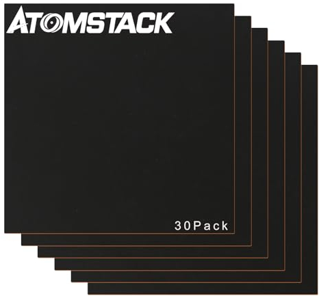 ATOMSTACK 30 pezzi incisione laser taglio laser di pannelli di legno compensato MDF nero su entrambi i lati, spessore 3 mm, 300 x 300 mm, per incisione, tecniche di intaglio, pittura e decorazione