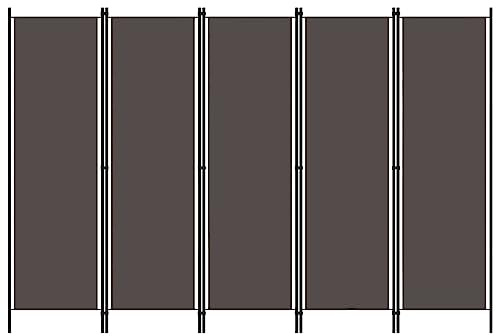 Paravent Outdoor Wetterfest Blackout Curtain 5-TLG. Raumteiler Anthrazit 250x180 cm