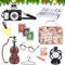 12pcs Miniatur Vintage Deko,Puppenhaus Zubehör,Miniatur Zubehör,Zubehör DIY Dekor Geschenk Für Puppenhaus,Miniatur Puppenhaus Zubehör Reise Mit Zahnbrüste Zahnpasta Bücher Brillen Koffer