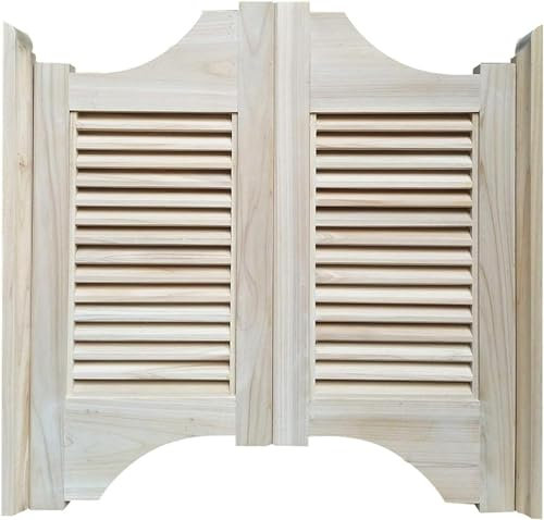 Schwingtür aus Massivholz für die Küche, Trennwand für den Innenbereich, mit Lamellen, mit Scharnieren, automatisches Schließen, ideal für Bar und Treppen, hochwertige Innentür