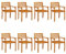 ULUYYUC Balkonsessel Gartensessel Outdoor Balkonstuhl Gartenmöbel - Gartenstühle 8 STK. 59x55x85 cm Massivholz Akazie für Balkon Außenbereich Speisesaal Garten