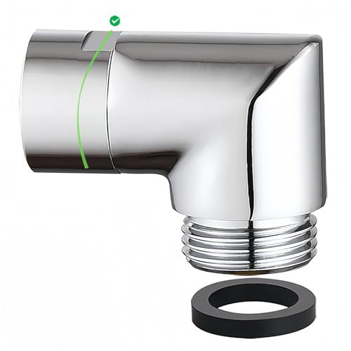 Shower Head Adapter,Solid Brass 135 Degree Shower Elbow Adapter,G1/2 Shower Head Extension Arm Connector (Chrome) (spinable&90°)