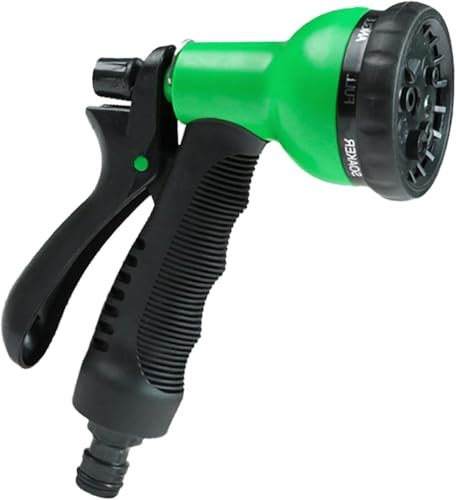 Suinga Pistola de Riego regulable 8 multifunción, Pistola de Agua para Jardín, 8 Modos Ajustables de pulverización, Pistola de Manguera, verde