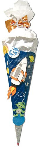 alles-meine.de GmbH BASTELSET Schultüte - Space 85 cm incl. Namen - 6 - eckig - mit Holzspitze