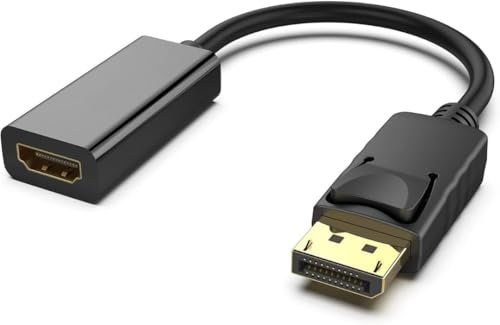 Display Port - DP to HDMI Female Extension Cable, Active 4K DisplayPort to HDMI Adapter Dongle Converter, Male To Female Converter with Audio Extender Cable, Compatible With Monitor/Display/TV
