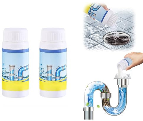 Abflussreiniger Extra Stark, New Toilet Reiniger Extrem Stark, Verstopfungsprobleme Schnell Lösen, Verstopfungsblasenreiniger, Geeignet für Verstopfte Toiletten und Abwasserrohre (2 Stück)