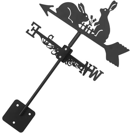 BEBEMOKO Bunny Wetterfahne Vintage Garten Deko Windrichtungsanzeiger Für Outdoor-Dekoration Rostfreies Design Für Terrasse Und Garten