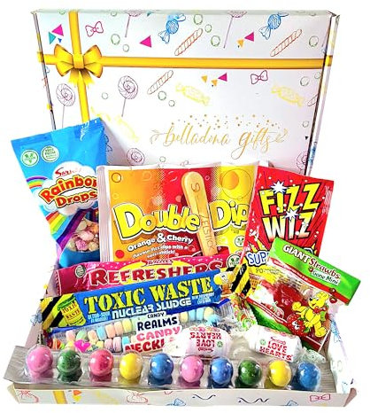 Taste The Past With Our Vegetarian Friendly Retro Sweet Hamper | 80's And 90's Tasty Nostalgia In A Sweets Gift Box | Letterbox Gifts | Birthday | Get Well Soon | Thank You |