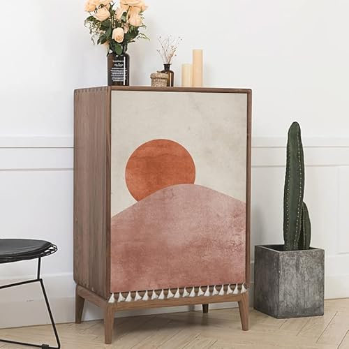 Highdi Schrankvorhang mit Klett, Schrank Vorhang Küche für Regal Selbstklebend Privatsphäre Schrankgardine für Küche, Kleiderschrank, Kommode (Tag & Monat 8,W60xH80cm)