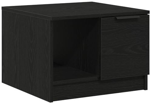 vidaXL Coffee Table Black oak 50 x 50 x 36 cm Engineered wood, Modern Square Coffee Table, Stylish Storage, Functional Living Room Furniture, Casual Low for Relaxation