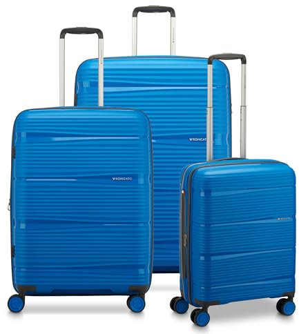 RONCATO R-LITE set valigie Grande Medio e Cabina, espansibile, con sistema di chiusura TSA - Blu cobalto