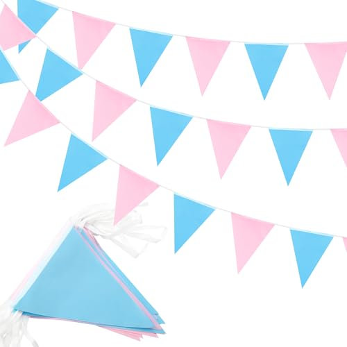 Wimpelkette aus Stoff, wasserdicht, für Garten, Outdoor, Babyparty, Dekoration, 20 m, 52 Stück