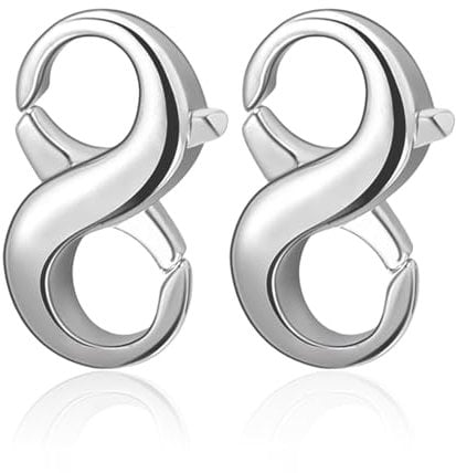 2 Pcs Lobster Clasps for Jewellery Making,Bracelet Clasps and Closures Double Opening Silver,Necklace Clasp,Jewellery Clasp,for DIY Necklace Making Jewelry Findings Jewelry Repair Kit