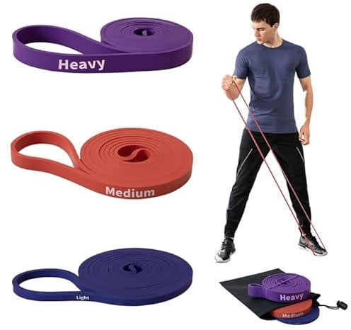 Narwhal Fitnessbänder Widerstandsbänder mit 3 Stufen, Resistance Bands, Widerstandsband Set für Muskelaufbau, Yoga, Pilates, Training, 3er Gymnastikband Set für Männer und Frauen