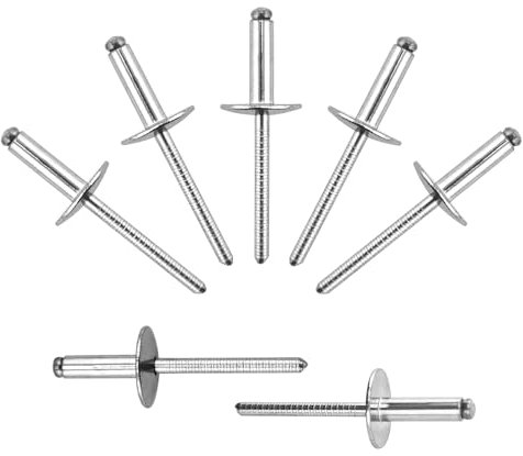 100pcs ALL Stainless Steel Large Flange Blind Rivets,3/16 * 5/8 Open End Stainless Steel Rivets,4.8 * 16 Pop Blind Rivet