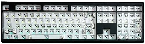 BOYI GMK108 - Kit de teclado Barebones, VIA/QMK con junta programable BT5.0/2.4GHz/Type-C con cable RGB retroiluminado de tamaño completo, kit de teclado mecánico de intercambio en caliente (negro)