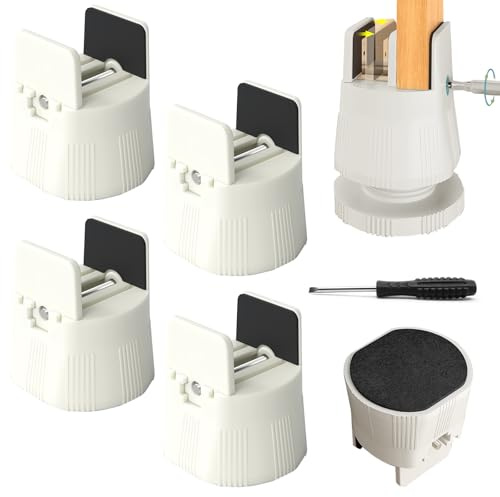 SciFiVisi Lot de 4 rehausseurs de meubles de 6 à 8 cm, rehausseurs de lit réglables pour pieds de chaise carrés et ronds de 10 à 50 mm de large