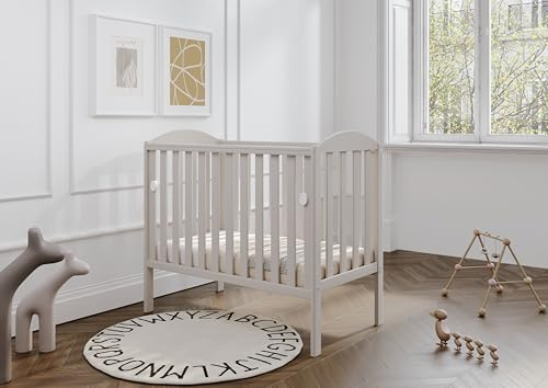 Viculii Waffi Baby Space Saver Baby Cot and Mattress 100x50x10cm | Compact Mini Cashmere Cot with Drop Side and Mattress (with Bamboo Mattress)
