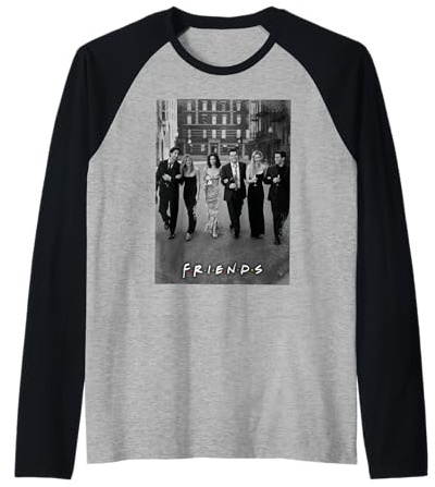 Poster Serie TV Friends Iconic Group NYC Street Retro Anni '90 Fan Maglia con Maniche Raglan