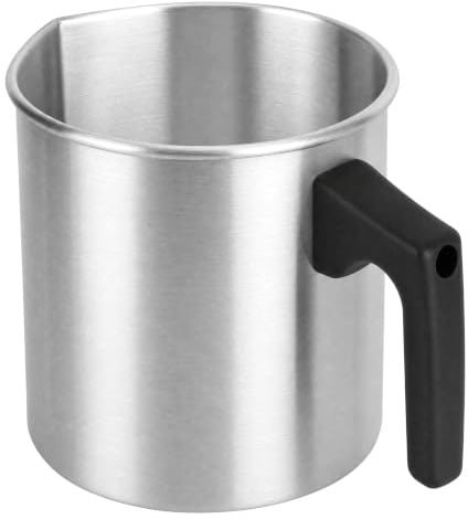 Yosoo Health Gear Wax Melting Pot 1.2L Aluminum with Pouring Spout | Double boiler pitcher, heat-resistant angled handle, for candle making soap chocolate, aluminum craft pouring jug