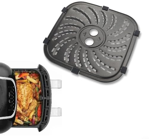 Air Fryer Grillplatte für PowerXL für Vortex Pro Air Fryer Plus, 8QT Karbonstahl, Antihaftbeschichtung, Ersatzschale mit Griff, Geschirrspüler zum Kochen (24 x 24 cm)