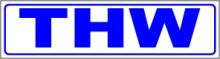 INDIGOS UG - Magnetschild THW 30 x 8 cm reflektierend - Magnetfolie für Auto - LKW - Truck - Baustelle - Firma