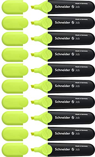 Schneider Job 150 Textmarker (aus recyceltem Kunststoff, ausgezeichnet mit Der blaue Engel) 10er Pack gelb