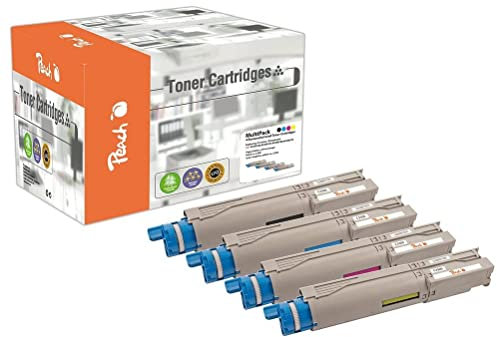 Peach O4345/46 Spar Pack Tonermodule (BK, C, M, Y) ersetzt OKI 43459329-9332 für z.B. OKI C 3300, OKI C 3300 N, OKI C 3400, OKI C 3400 N, OKI C 3450, OKI C 3450 N, OKI C 3600, OKI C 3600 N