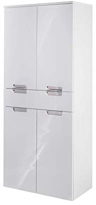 Schildmeyer Hochschrank Rilana 700861, weiß glanz, 159 x 65 x 35 cm
