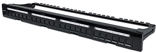 Intellinet 720427 24-Port Patchpanel unbestückt 1 HE 19 19 Zoll schwarz