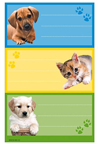 Herlitz Buchetiketten 830216, selbstklebend, 3 Bogen a 3 Stück