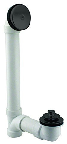 Westbrass Pull & Drain SCH. 40 Bonde de Baignoire en PVC avec coude à Un Trou, Noir Mat, D49721-62