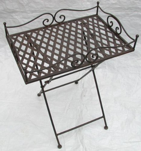 Klapptisch, Beistelltisch Eisen braun Landhaus, 60x40x35 cm