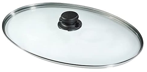 Original Gundel GLASDECKEL für Fischpfanne, oval, 41 x 27 cm, Sicherheitsglas, backofenfest, entlüftbar