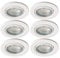 Trango 6er Set LED Einbaustrahler in Weiß Rund 6729-066M6KSD inkl. 6x 3-Stufen dimmbar Ultra Flach LED Modul, 6000K Tageslicht (kaltweiß) Einbauleuchte, Einbauspot, Deckenleuchte