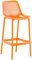 CLP Tabouret de Bar Extérieur Air I Chaise Haute de Jardin en Plastique Dossier et Repos-Pied Confortables Hauteur Assise 75 cm, Couleur:Orange