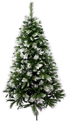 SOLAGUA NAVIDAD Künstlicher Weihnachtsbaum Extra Gefüllter Kombinierte Doppelblatttanne 150–240 cm Bäume mit Metallunterstützung (Schnee, 180cm 690Tips)