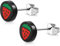 Bungsa Ohrstecker ERDBEEREN Damen & Kinder schwarz/bunt - runde Ohrringe mit ERDBEEREN - nickelfreier EDELSTAHL Ohrschmuck für Frauen & Mädchen