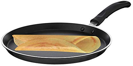 Satre Online And Marketing Dosa Poêle anti-adhésive Dosa Tawa Taille : 290 mm, épaisseur : 2,6 mm/dosa tawa/dosa tawa antiadhésif/dosa pan indien/dosa antiadhésif, couleur : noir et marron